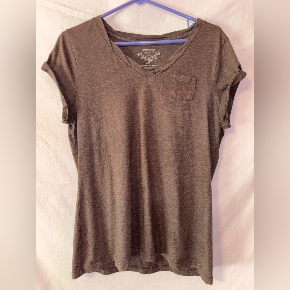 Sonoma Women's Short Sleeve Brown Tee